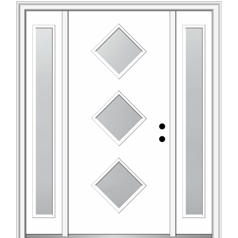 Portes d'entrée pré-fixées, H 81,75 po x l 64,5 po x P 4,563 po, S'ouvre à gauche vers l'intérieur, Gelé