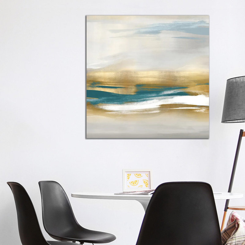 Gold Rush Teal II by Jake Messina - Wrapped Canvas Painting, 93.98 cm H x 93.98 cm W x 1.91 cm D
