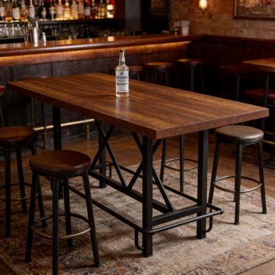 Rustic Pub Bar Counter,Sturdy Bar Table, Table