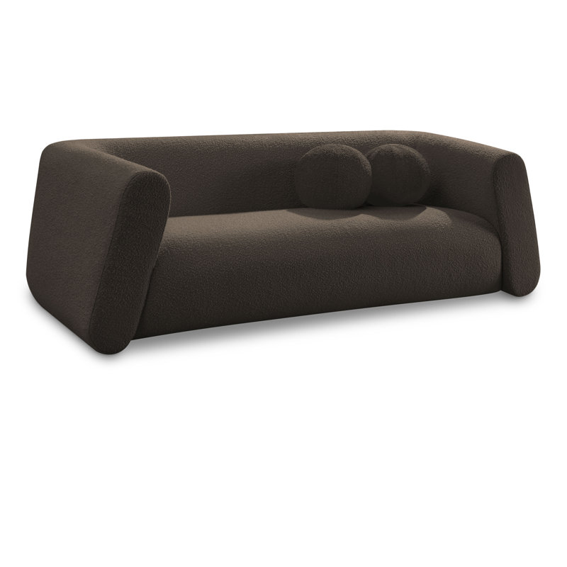Khyryn Upholstered 91'' Sofa, Brown Boucle Fabric
