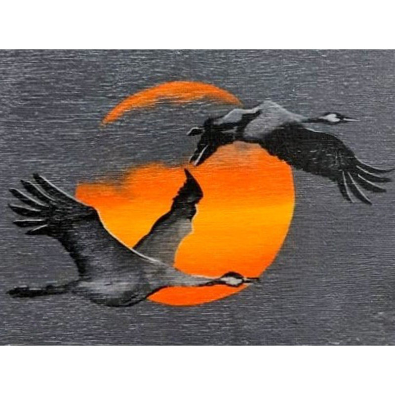 Oiseaux volant dans le ciel | Acrylique sur toile | Sakshi Agarwal