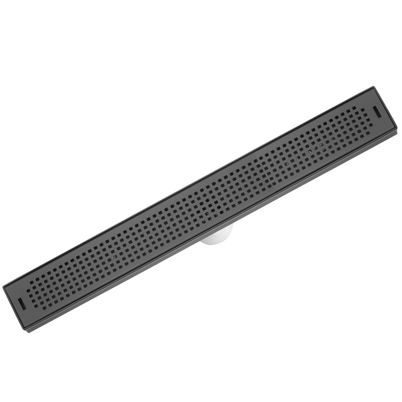 Drain de douche à grille linéaire, Noir mat