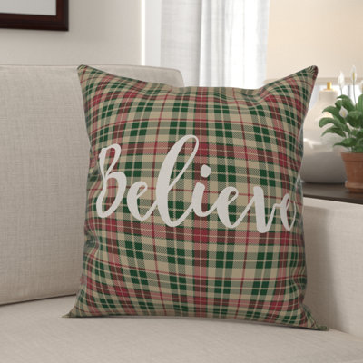 Coussin décoratif en tissu tartan 