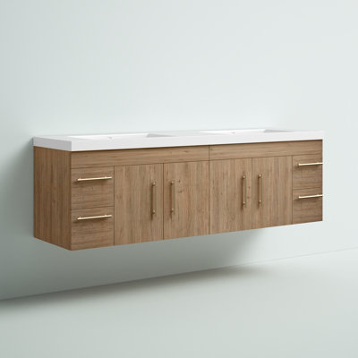 Stollings 70.5'' Double Bathroom Vanity with Acrylic Top