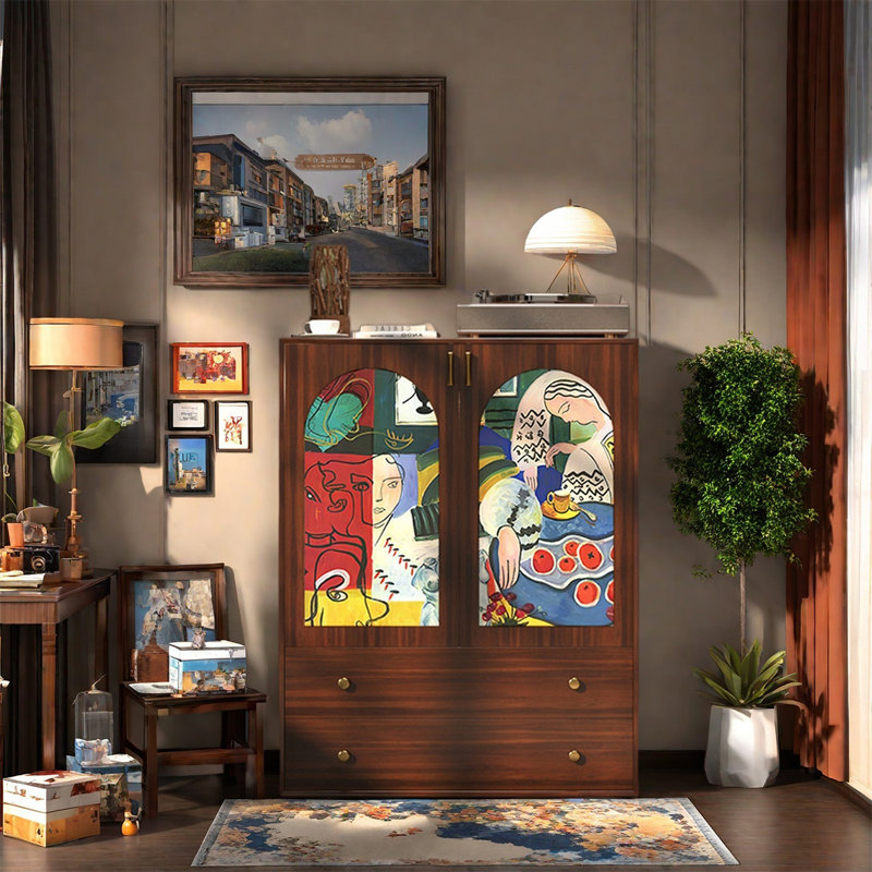 Armoire robuste en pin avec plusieurs tablettes