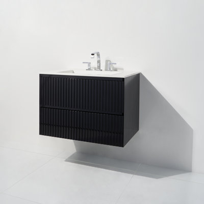 24" Wall-Mounted Single Bathroom Vanity Set