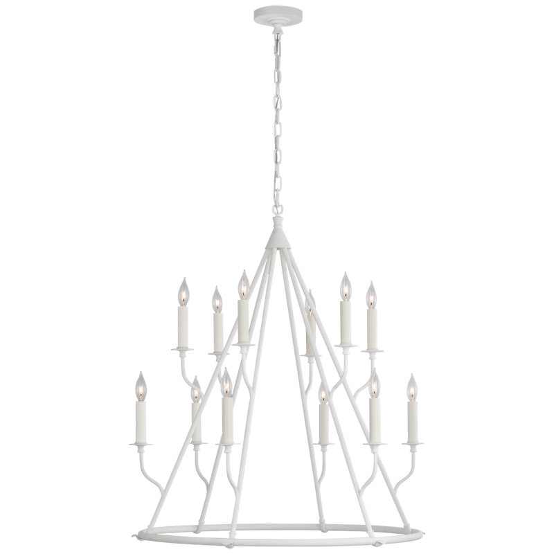 Lorio 12 - Light Chandelier, Plaster White