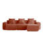Canapé modulaire en L à 3 places avec passepoil à bordure française, sans assemblage requis, canapé 3 places avec coussins décoratifs et 1 repose-pieds mobile, tissu de velours-952196450