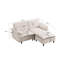 Canapé en L 70,87 po à deux tons en forme de L noir et blanc, canapé modulaire avec repose-pieds, assise profonde en chenille 2 places et coussin - parfait pour le salon, la chambre à coucher, un appartement