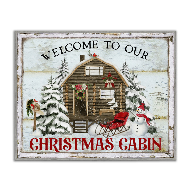 «Welcome Christmas Cabin», estampe numérique encadrée par Creatif Belle, Estampe numérique Farmhouse, H 11 po x l 14 po