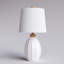 Lampe de table moderne en céramique blanche de 60 cm avec abat-jour en lin pour chambre ou salon