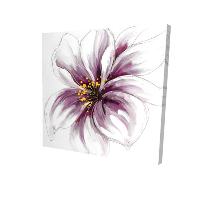 Orchidée mauve - toile florale romantique pour la décoration intérieure