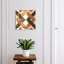 Key storage box, Opens to the left, 30x30x5, Black, Geometric patterns beige brown black, 