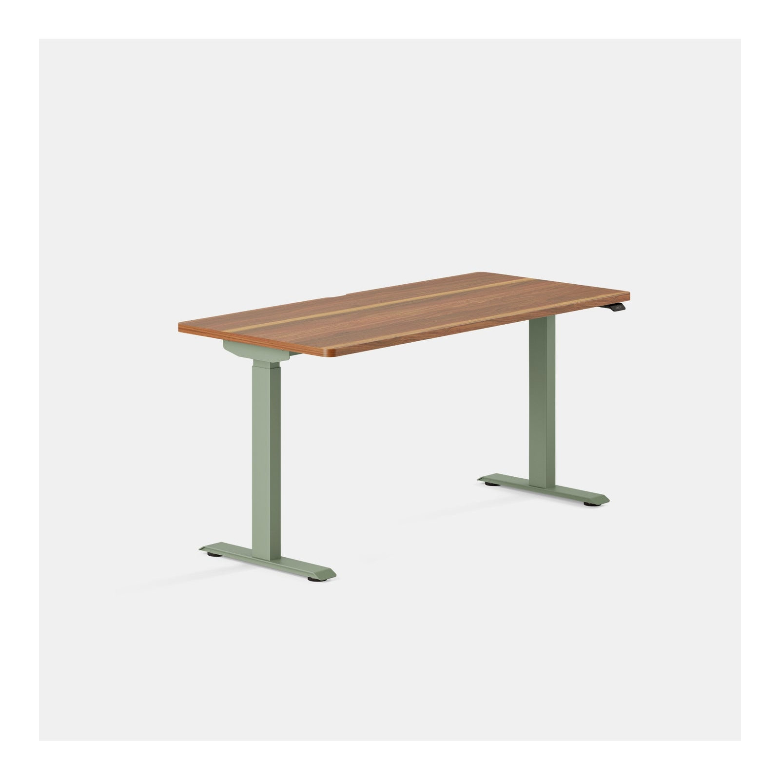 Duo Standing Desk, 47.3" H x 58" W x 27" D, Sage, Walnut