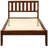 Twin Platform Bed With Headboard, Crafted Solid Wood Slats  Walnut Bed, Headboard &