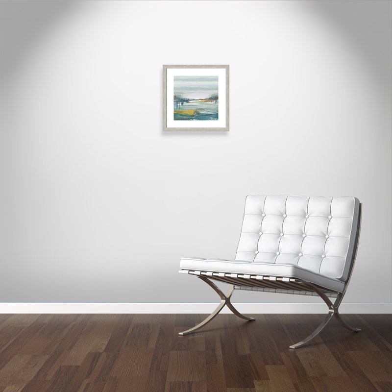 Lewbeach - Peinture encadrée, Argent chaud, H 17,5 po x l 17,5 po x P 1,13 po