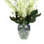Delphinium And Magnolia Leaves In Ceramic Vase