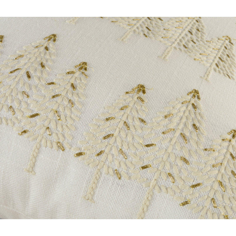 Coussin en coton, Ivoire/doré