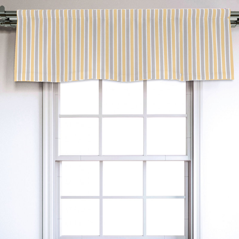 Sateen Striped Ruffled Window Valance
