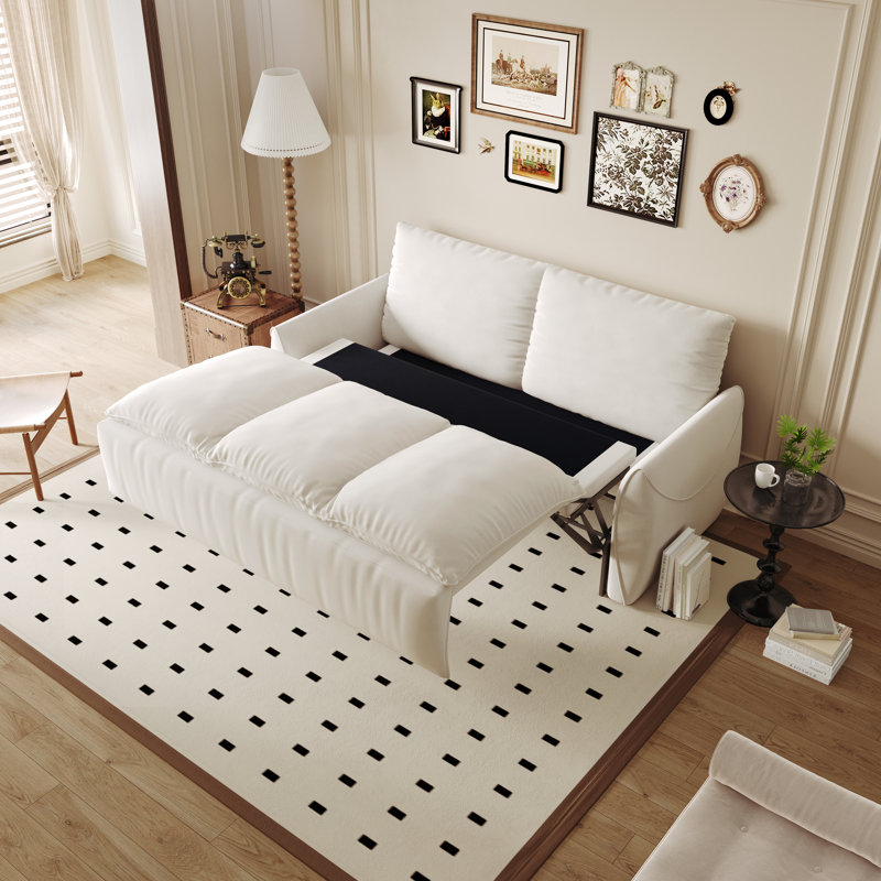 70.9" Pull Out Sofa Bed, 3-Seat Convertible Sleeper Sofa with 2-in-1 Pillow and Blanket Set,Multi-Functional Velvet Loveseat Bed
