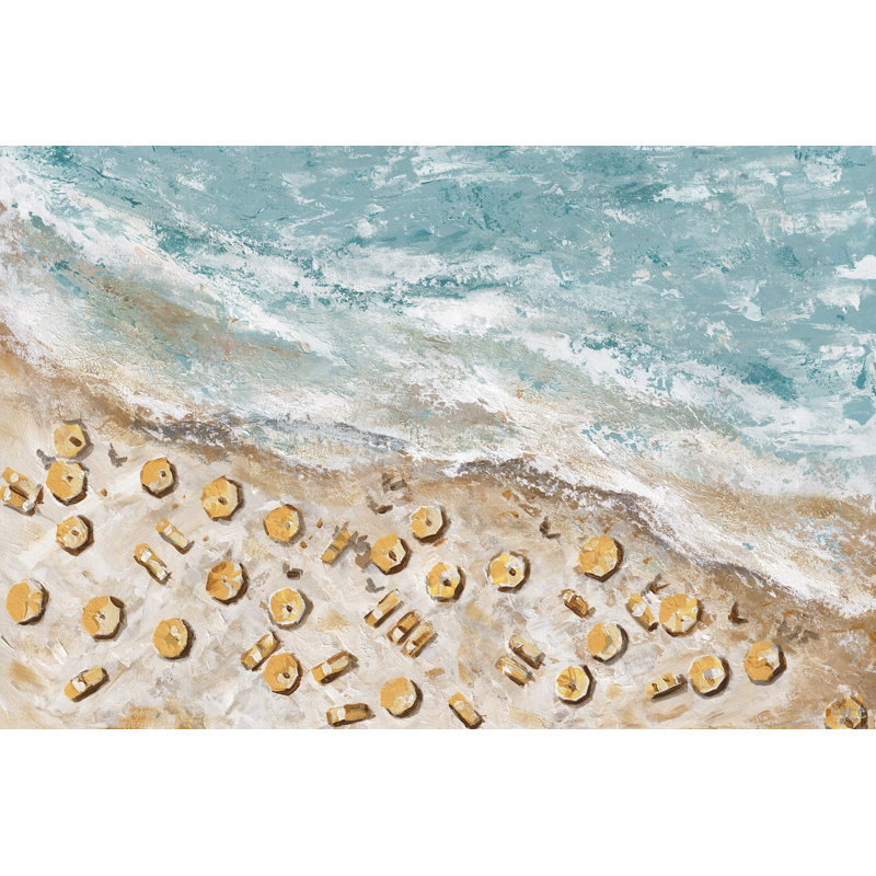 «Beach Sun Shade» par Eyre Tarney - peinture sur toile tendue, H 8 po x l 12 po x P 1,5 po