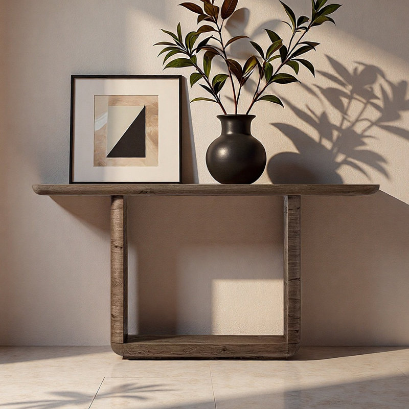 Console américaine simple de style rétro, H 33,9 po x l 71,7 po x P 15,7 po, Marron foncé