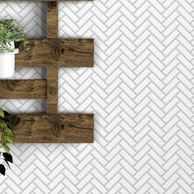 20.3cm W x 28cm L Vinyl Peel and Stick Subway Tile
