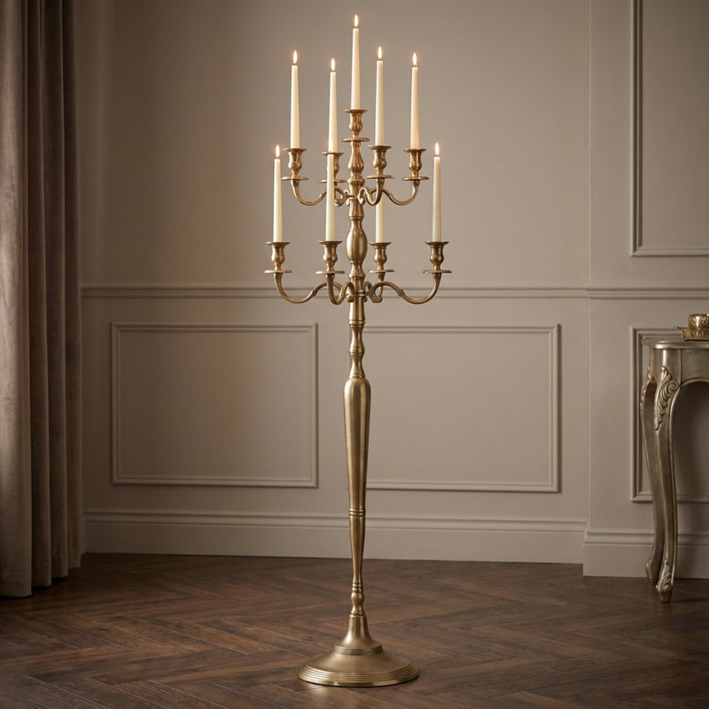 Hamptons 6 Ft. Tall Golden Candelabra