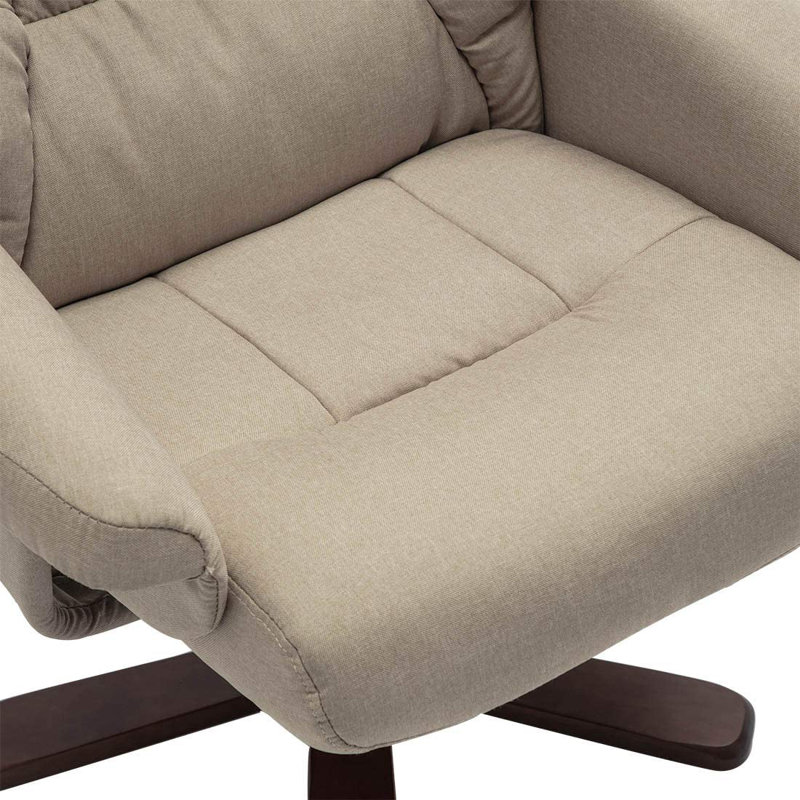 Gentilis 77cm Wide Swivel Ergonomic Recliner, Pumice, Brown