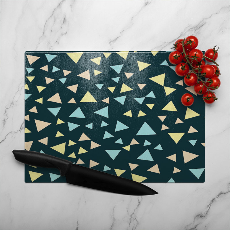 Triangles Glass Chopping Board, 28cm L x 20cm W