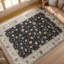Tapis noir et beige noué à la main de haute qualité