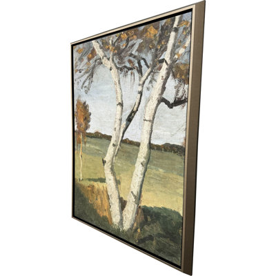 Bouleau dans une toile de paysage