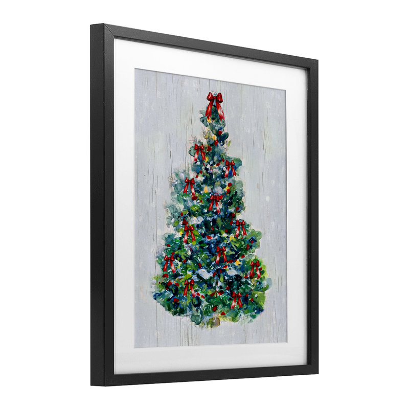 O Christmas Tree Celebration, reproduction encadrée sous verre, conception de Sally Swatland, H 16 po x l 13 po