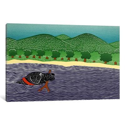 I Like Sticks by Stephen Huneck - Wrapped Canvas Painting