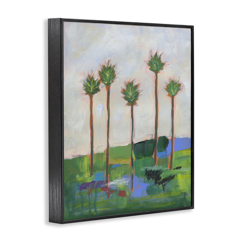  Tall Palms Impression White Framed Giclee Art by Jan Weiss, H 20 po x l 16 po, Giclée encadrée noir minuit