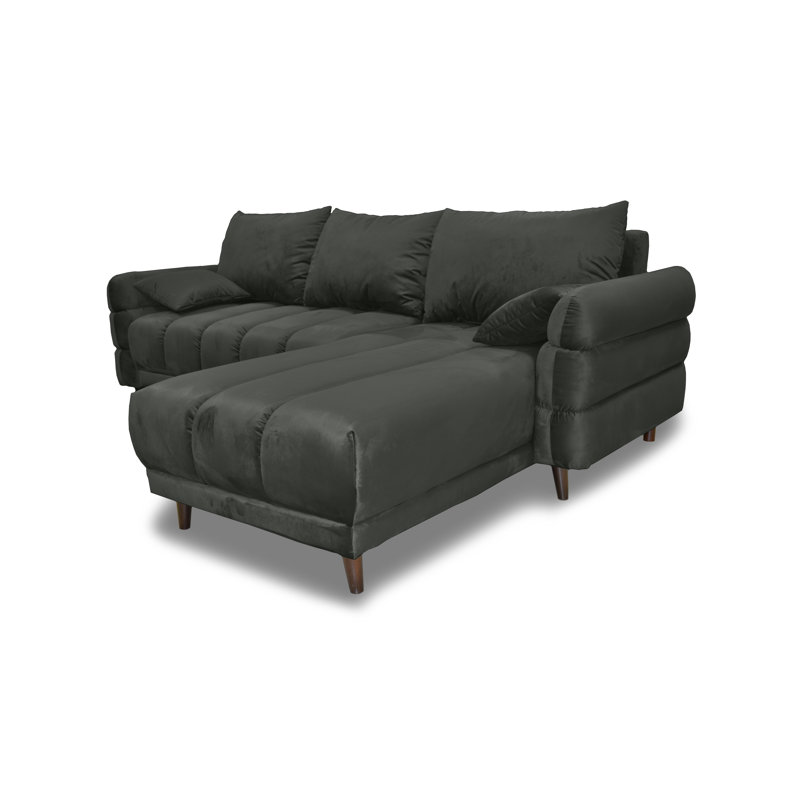 Casas 5 Seater Sofa Bed, Right Hand Facing, Black, Black
