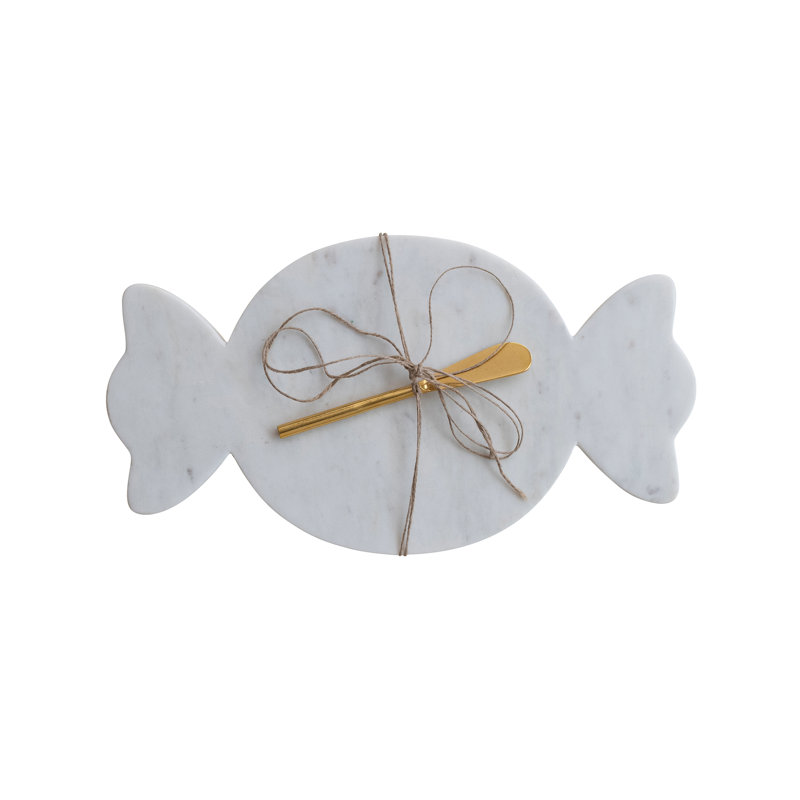 Marble Candy Shape Cheese Board Set with Canape Knife