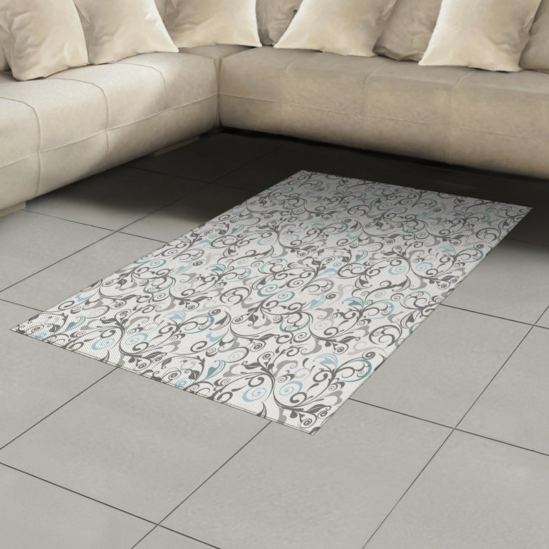 Floral High Density Long Fiber Poly Threads Decorative Area Rug Carpet, Rectangle 4' x 5'8"