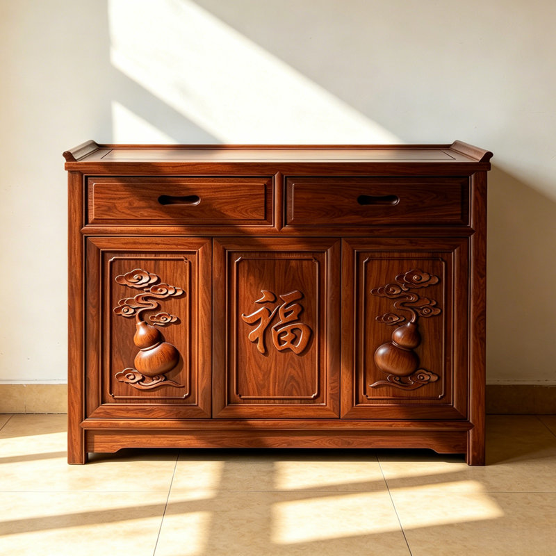Buffet luxueux rétro de style chinois, 35.4" H x 55.1" W x 15.7" D