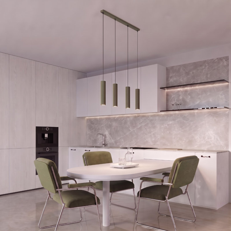Pendant lamp Bonina 1 burgundy, 81x5x120 cm, Olive Green, 4 Lights