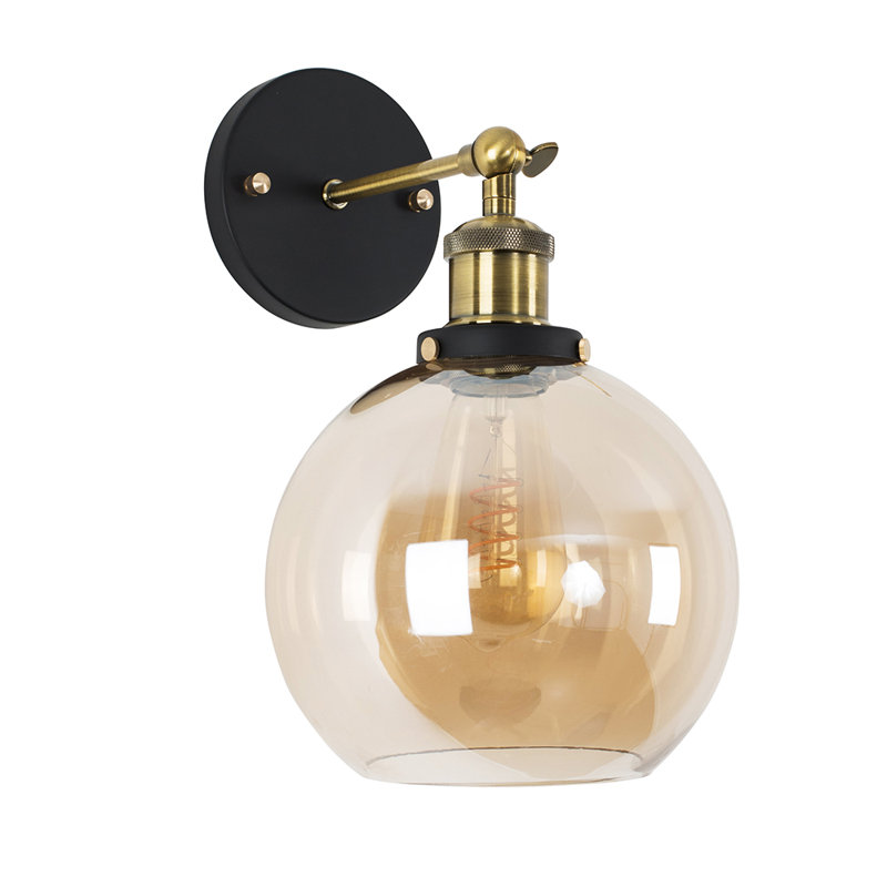 Lila Armed Sconce, Clear, Pear Shaped Bulb, 30cm H x 20cm W x 10cm D