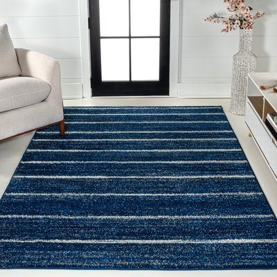 Tapis bleu marine / crème Rocus