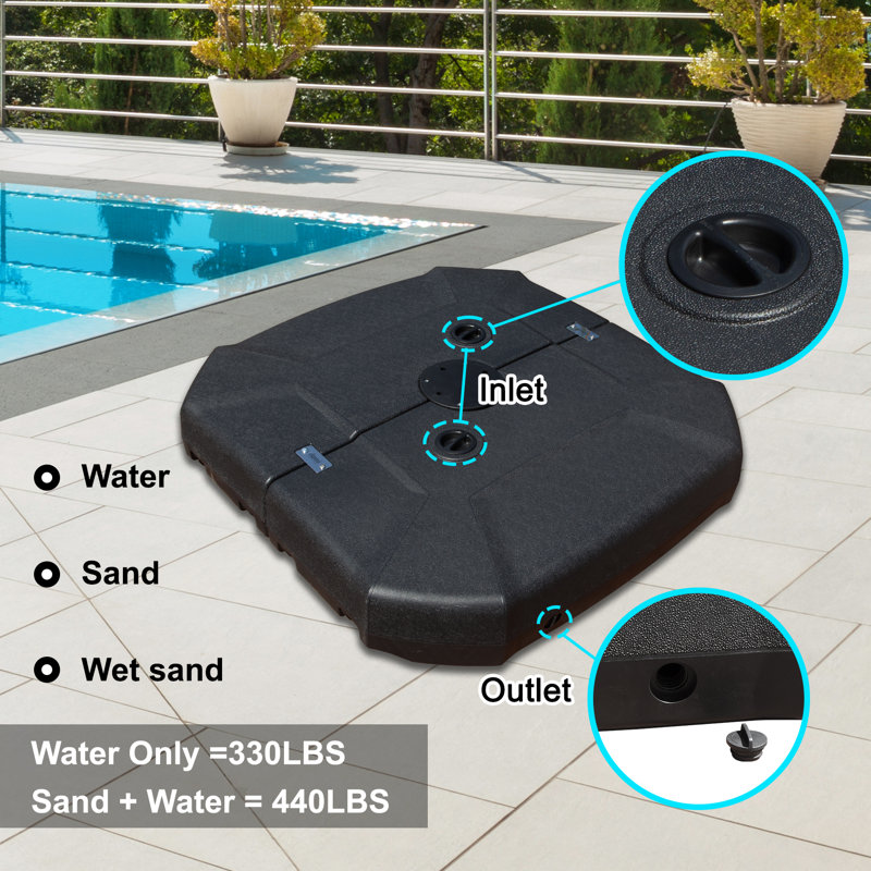 Base de parasol autoportante en plastique