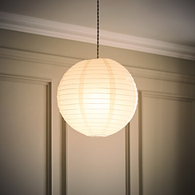 Paper Dome Pendant Shade ( Slip-On ) in White