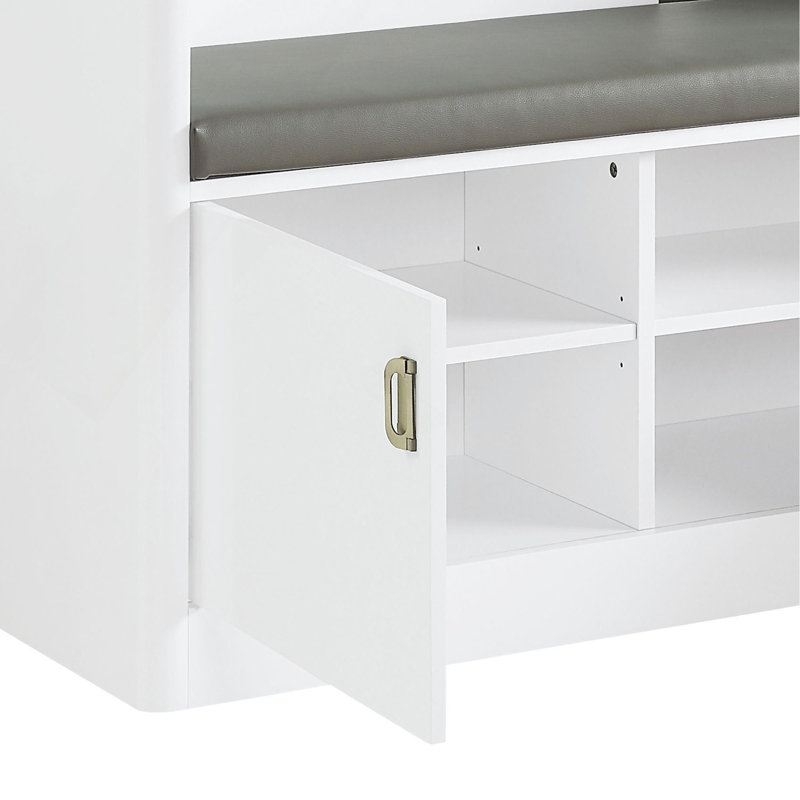 Buck II White High Gloss Finish Hall Tree