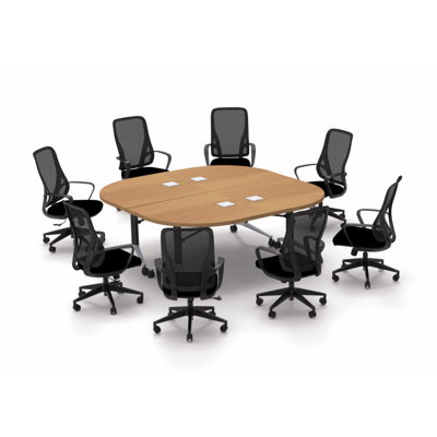 Albin 8 Person Conference Meeting Tables with 8 Chairs Complete Set
