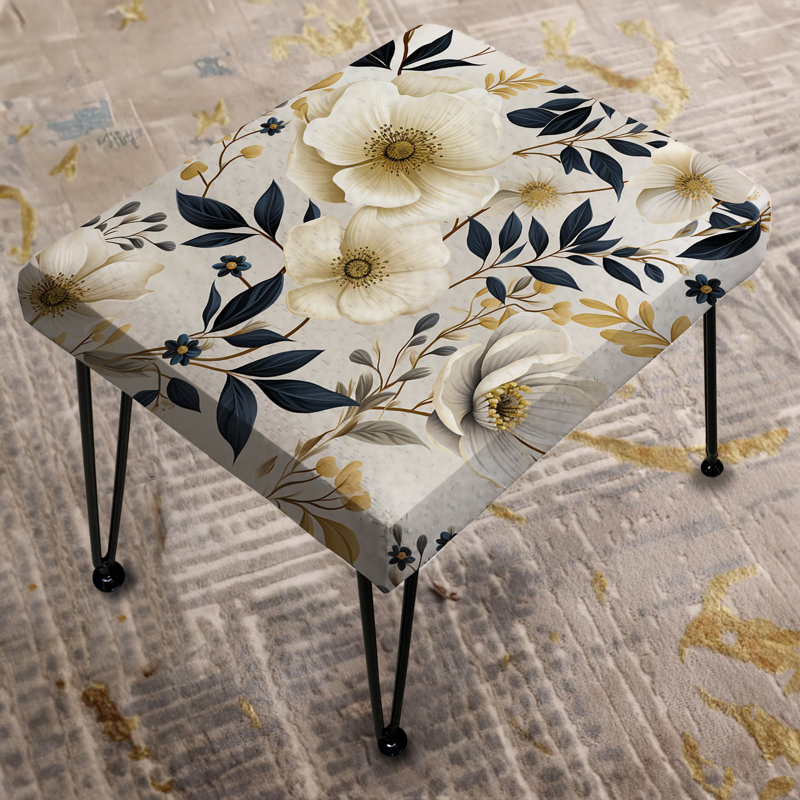 Repose-pieds White Poppies Floral Tranquility I - Floral