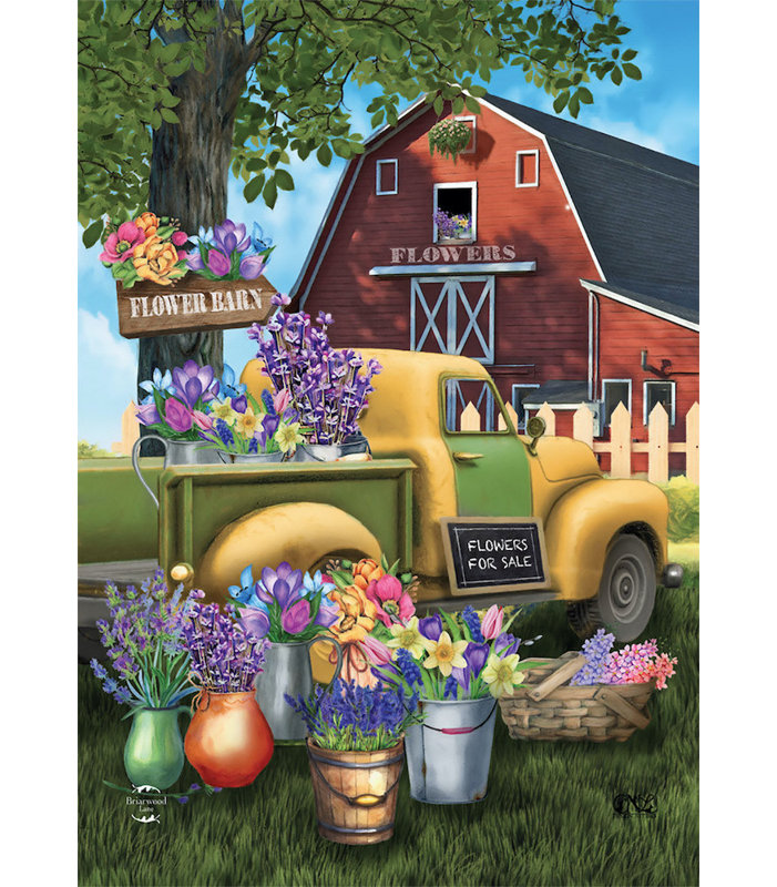 Flower Barn Spring House Flag