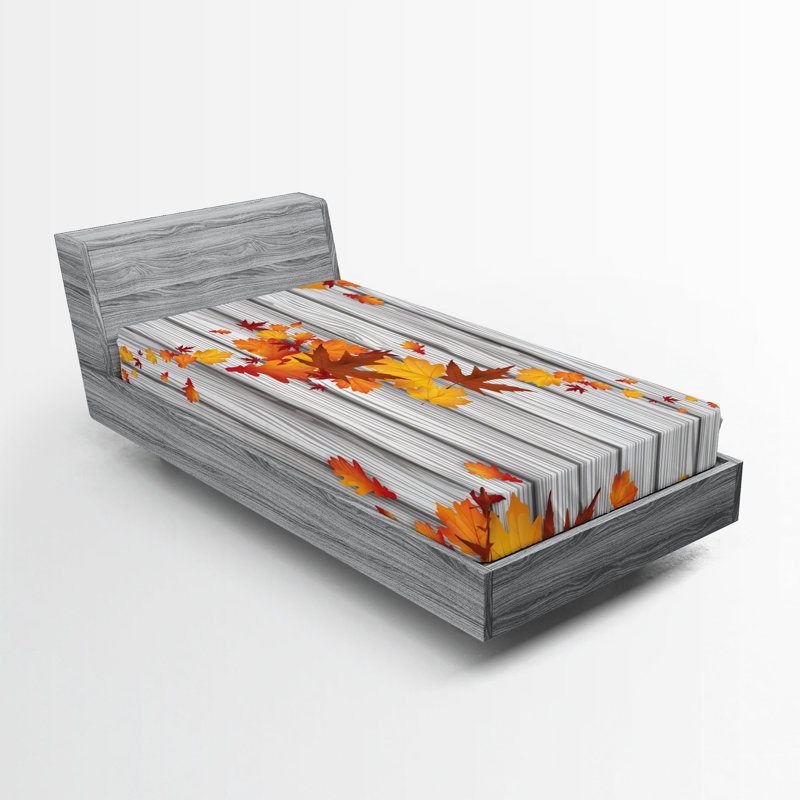 Ensemble de 2 draps-housse Ambesonne Autumn, Drap-housse de taille double
