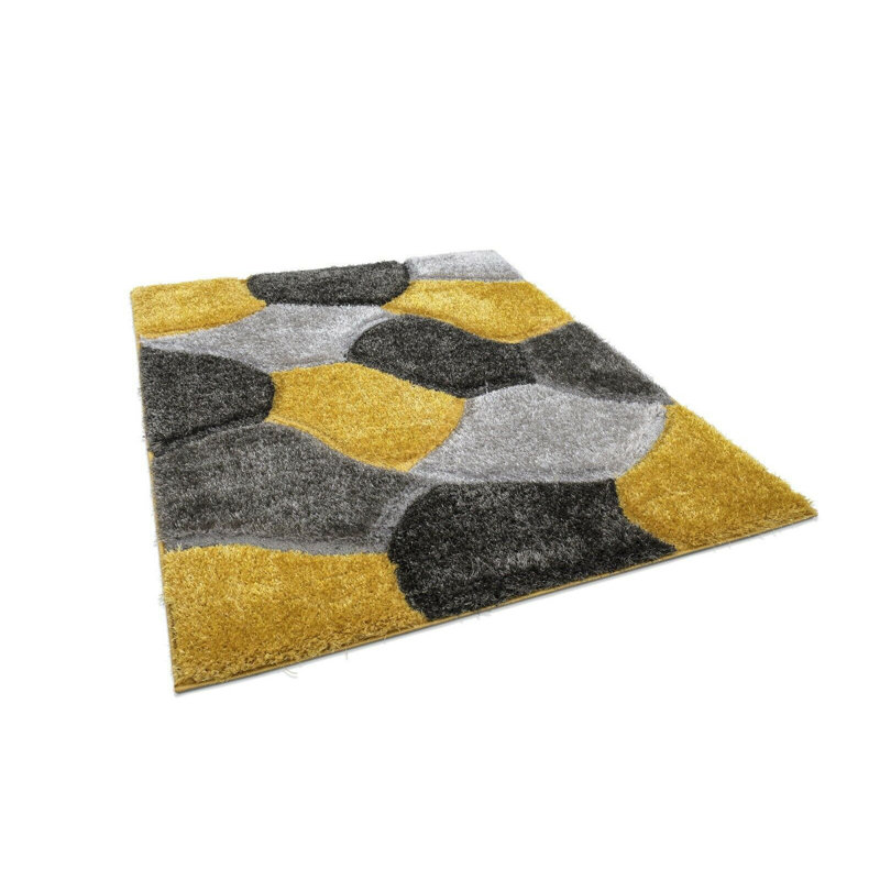 Ceara Geometric Hand Woven Shag Area Rug, Rectangle 200 x 290cm